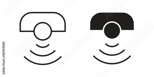 Sensor icons illustration, line art, glyph style vectors