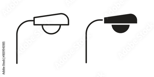Street light icons illustration, line art, glyph style vectors