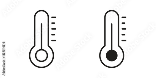 Temperature icons illustration, line art, glyph style vectors