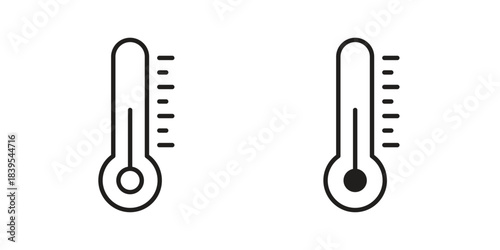 Thermometer half icons illustration, line art, glyph style vectors