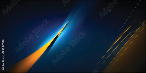 Electric Nebula Light Wave with Cool Blue and Amber Golden Gradient for Futuristic Digital Art, Virtual Reality, UI Graphics and Modern Tech Advertising
