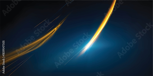 Ultra Modern Electric Blue Light Beam with Yellow Gradient Glow, High Tech Futuristic Abstract Background for AI Branding, Digital Posters and Motion Graphics