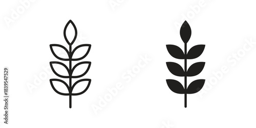 Wheat icons illustration, line art, glyph style vectors