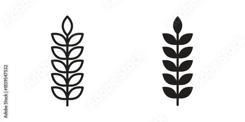 Wheat icons illustration, line art, glyph style vectors