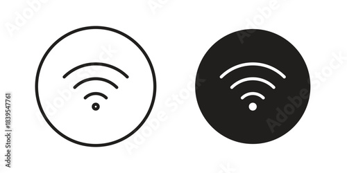 Wifi icons illustration, line art, glyph style vectors