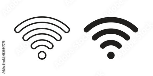 Wifi icons illustration, line art, glyph style vectors