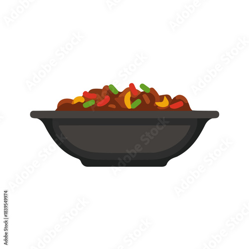 Modern flat 2D vector illustration of a Goulash, minimal design style on a white background.