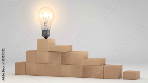 成功へのステップとひらめきの光