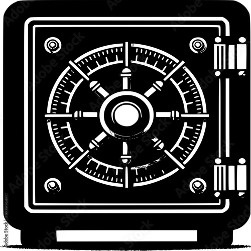 Secure Vault: An isolated image of a secure vault, symbolizing financial security and asset protection. Its design highlights strength and reliability