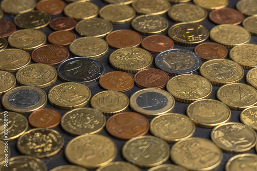 a lot of euro coins