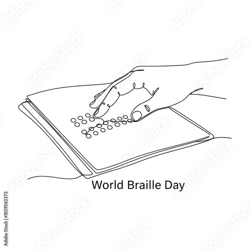 Hands using tablet for World Braille Day awareness