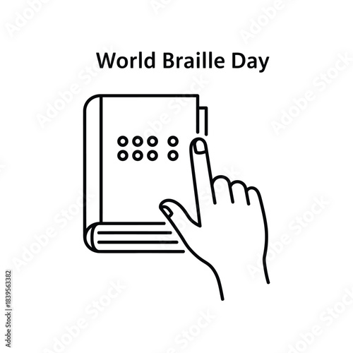 Hand reading braille book on World Braille Day
