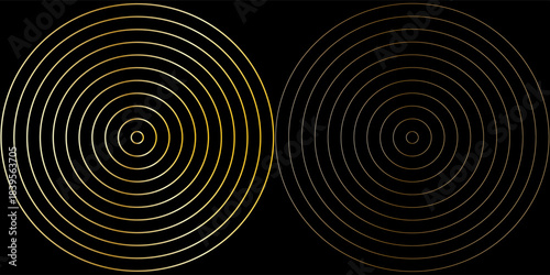 Abstract background with concentric gold circles.