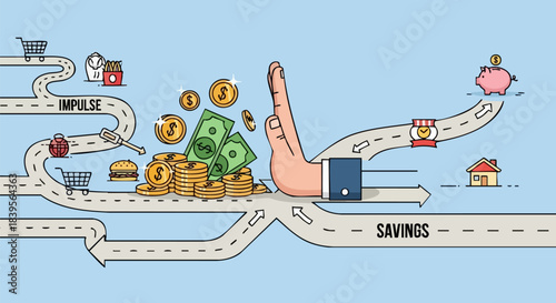 Stop impulse spending and choose the path toward financial savings goals
