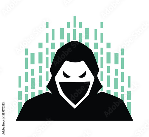 Abstract Hacker Hooded Mask logo