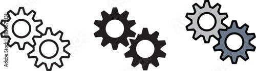 Icon vector illustration of gear wheels cogwheels settings configuration options symbols