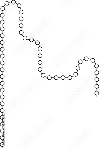 Circular nodes move along a curve that supports directional flow and routed movement.
