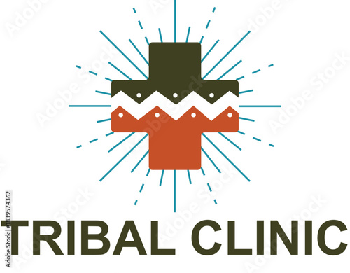 Tribal design medical plus symbol
