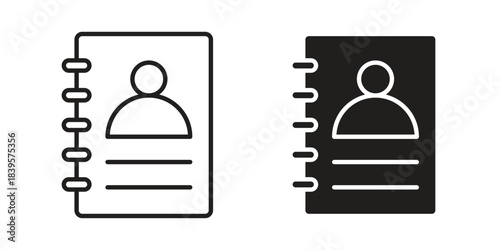 Address book icons Vector hand drawn illustration in doodle style. Simple sketch isolated.