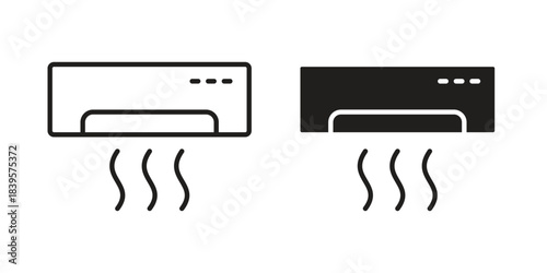 Air conditioner icons Vector hand drawn illustration in doodle style. Simple sketch isolated.