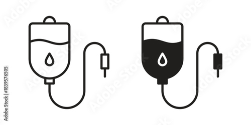 Blood transfusion icons Vector hand drawn illustration in doodle style. Simple sketch isolated.
