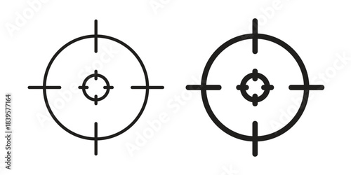 Bullseye pointer icons Vector hand drawn illustration in doodle style. Simple sketch isolated.