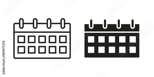 Calendar icons Vector hand drawn illustration in doodle style. Simple sketch isolated.
