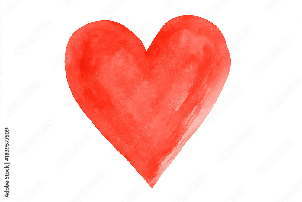 Fototapeta premium Red watercolor heart symbolizing love, romance, and valentine's day