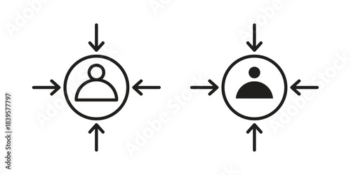 Centric consumer icons Vector hand drawn illustration in doodle style. Simple sketch isolated.