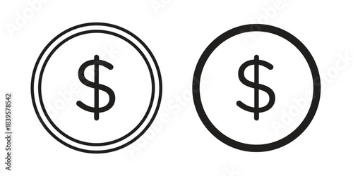 Coin icons Vector hand drawn illustration in doodle style. Simple sketch isolated.