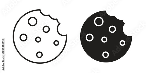 Cookie icons Vector hand drawn illustration in doodle style. Simple sketch isolated.
