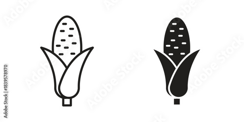Corn icons Vector hand drawn illustration in doodle style. Simple sketch isolated.