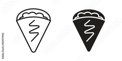 Crepe icons Vector hand drawn illustration in doodle style. Simple sketch isolated.