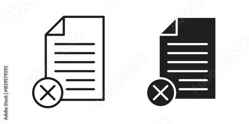Delete Document icons Vector hand drawn illustration in doodle style. Simple sketch isolated.