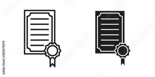 Diploma icons Vector hand drawn illustration in doodle style. Simple sketch isolated.