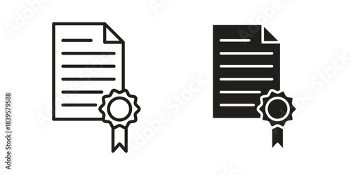 Diploma icons Vector hand drawn illustration in doodle style. Simple sketch isolated.