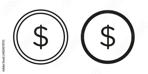 Dollar icons Vector hand drawn illustration in doodle style. Simple sketch isolated.