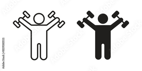 Fitness exercise icons Vector hand drawn illustration in doodle style. Simple sketch isolated.