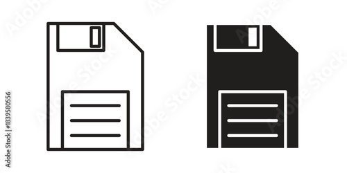 Floppy disk icons Vector hand drawn illustration in doodle style. Simple sketch isolated.