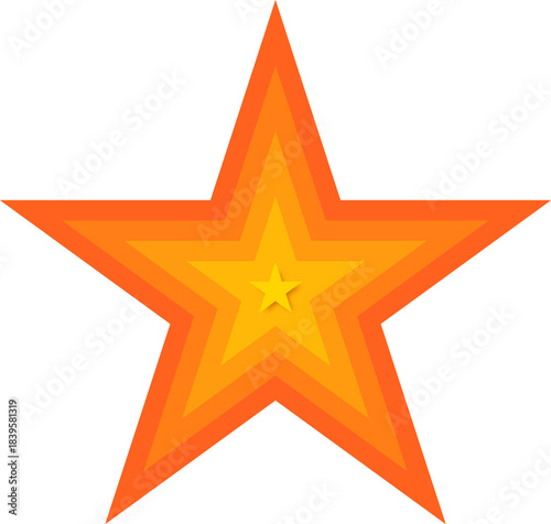 Abstract Layered Orange and Yellow Star Design