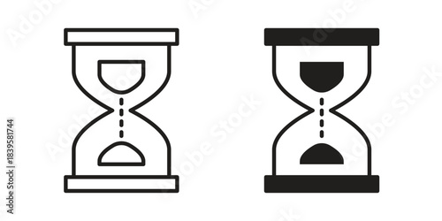 Hourglass end icons Vector hand drawn illustration in doodle style. Simple sketch isolated.