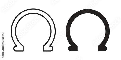 Horseshoe icons Vector hand drawn illustration in doodle style. Simple sketch isolated.