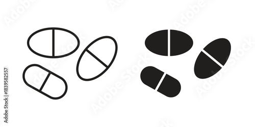 Medicine icons Vector hand drawn illustration in doodle style. Simple sketch isolated.