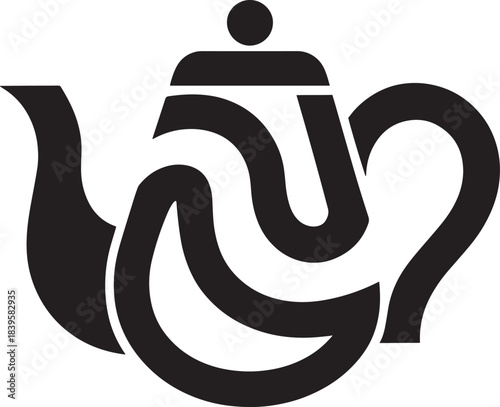 Teapot Icon Vector Illustration - Tea, Drink, Beverage, Hot, Kettle, Cafe, Restaurant