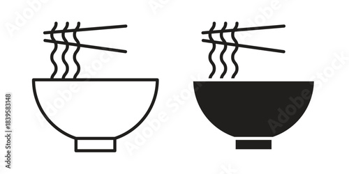 Noodles icons Vector hand drawn illustration in doodle style. Simple sketch isolated.