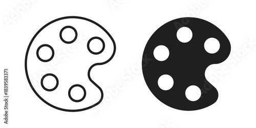 Palette icons Vector hand drawn illustration in doodle style. Simple sketch isolated.