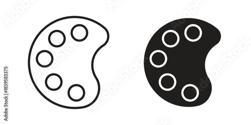 Palette icons Vector hand drawn illustration in doodle style. Simple sketch isolated.