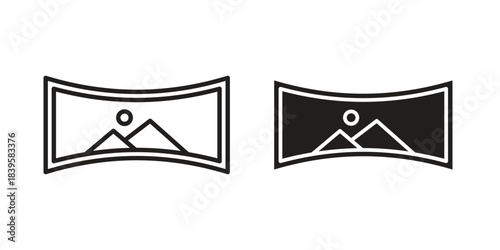 Panoramic icons Vector hand drawn illustration in doodle style. Simple sketch isolated.