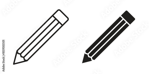 Pencil icons Vector hand drawn illustration in doodle style. Simple sketch isolated.