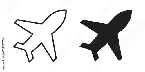 Plane icons Vector hand drawn illustration in doodle style. Simple sketch isolated.